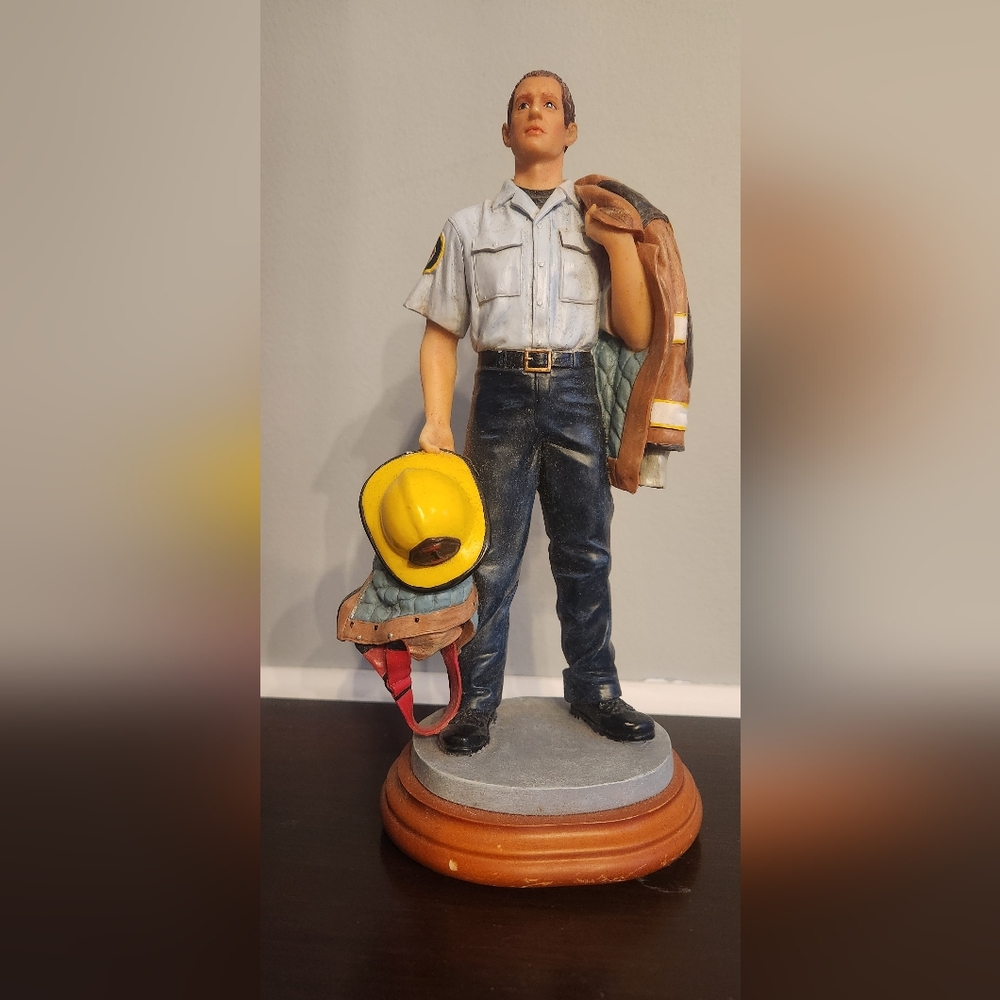 Firefighter Figurine with Yellow Helmet